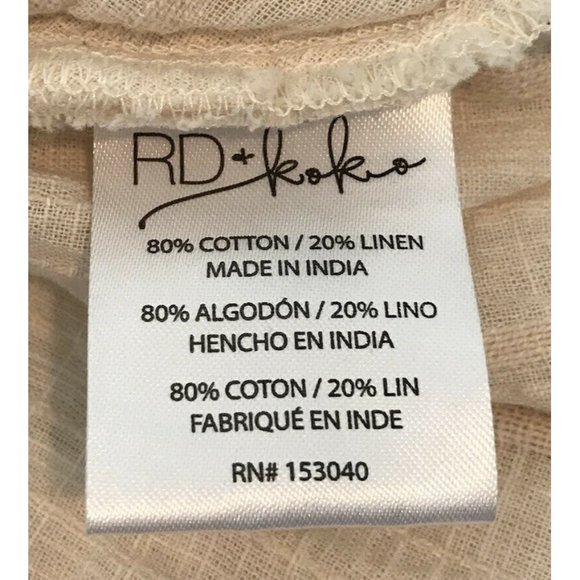 RD & Koko Wrap Top Ivory Long Sleeve Tie Waist - Picture 10 of 12